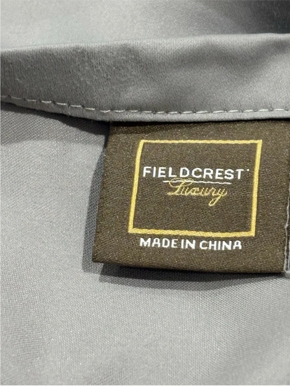 Pillow Sham Fieldcrest Luxury Set 2 Quilted Gray Cotton Queen
